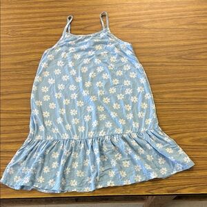 Old Navy Girls Blue & White Daisy Floral Ruffle Hem Dress Size L (10-12)